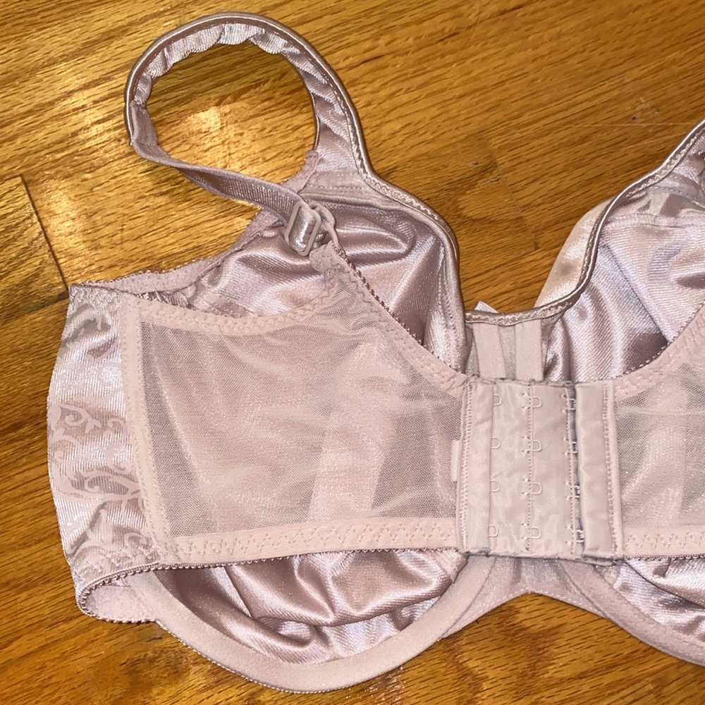 38DDD MINIMIZER Bali Underwire Satin Tracings 3562 Nude 4 Hook Wide Strap 3D 38F - Picture 5 of 12